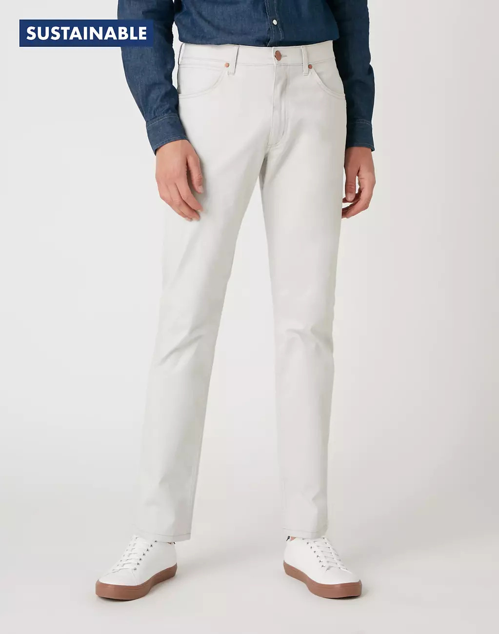 WRANGLER SPODNIE MĘSKIE GREENSBORO VAPOUR GREY W15QWAB26 112127118