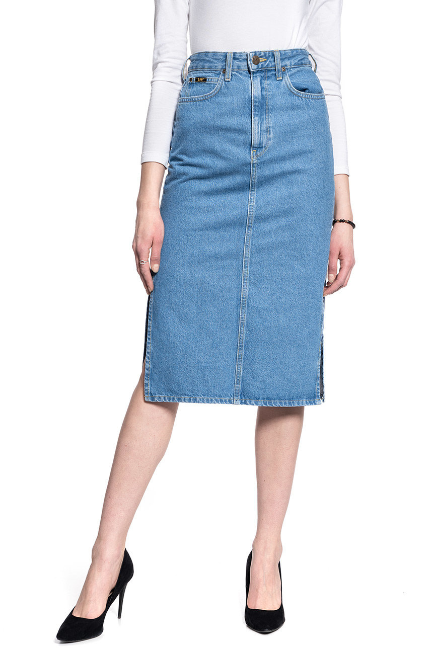 LEE THELMA SKIRT DAMSKA SPÓDNICA JEANSOWA CLEAN CALLIE L38EGAZE 112108145