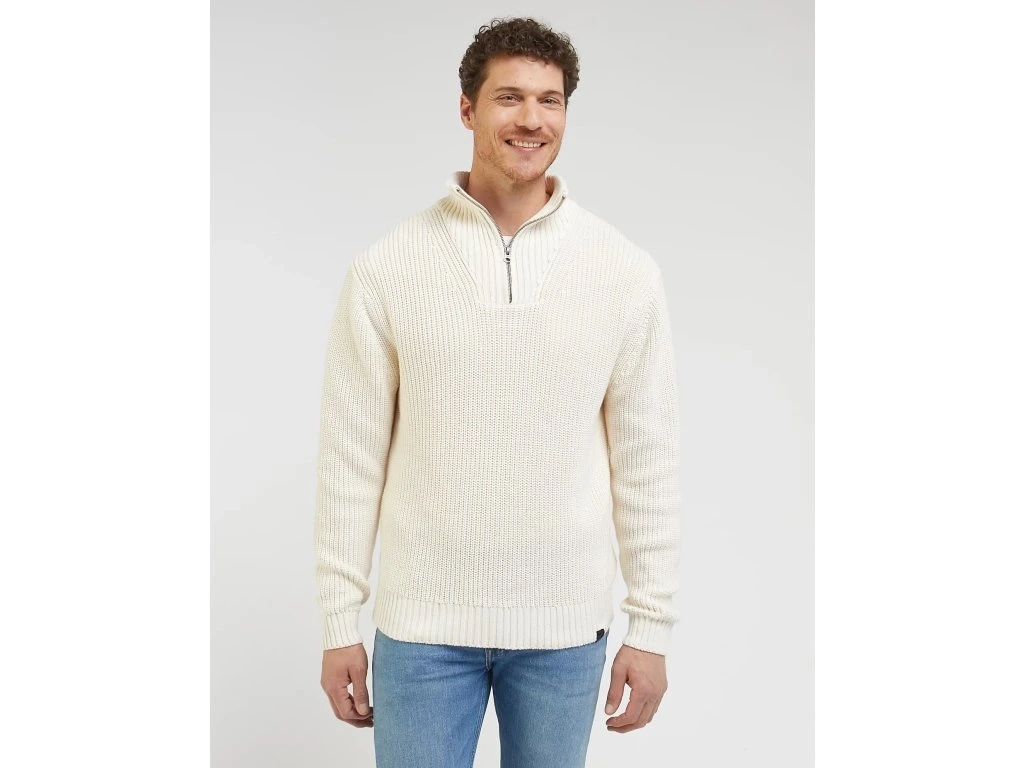 MĘSKI SWETER LEE HALF ZIP KNIT ECRU 112341695 L83Y016990