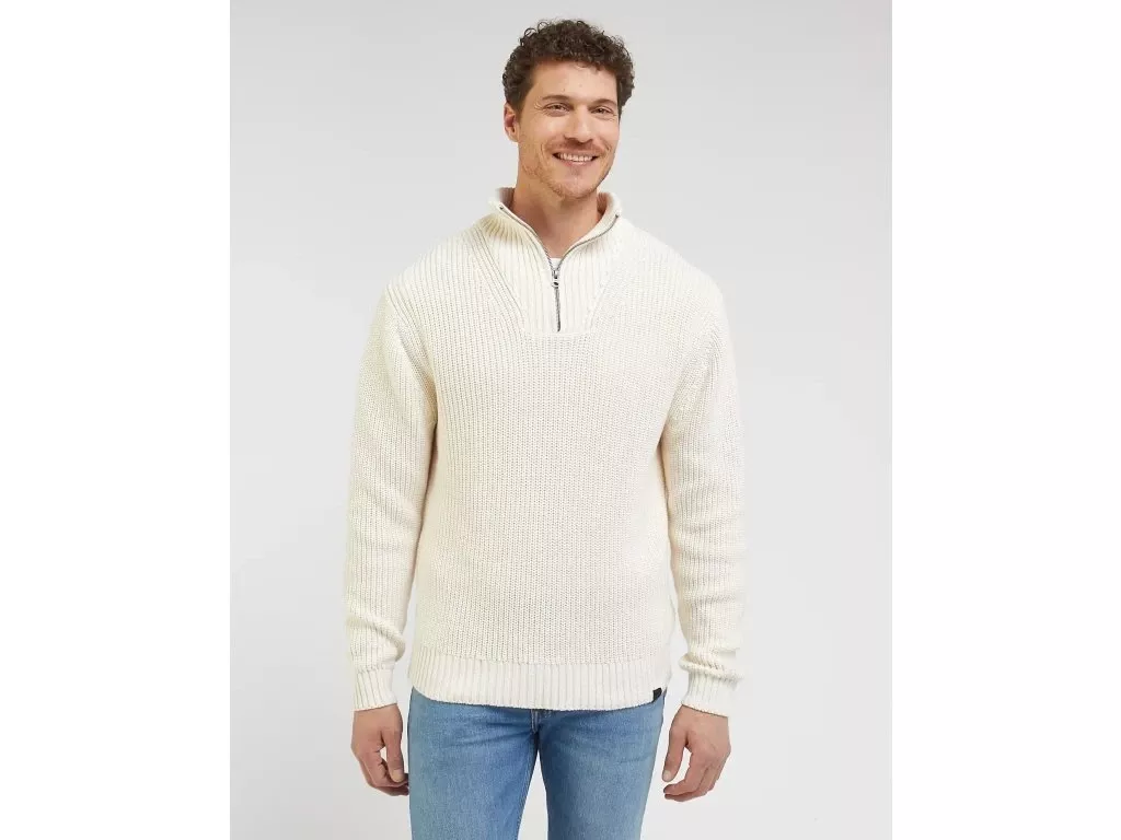 MĘSKI SWETER LEE HALF ZIP KNIT ECRU 112341695 L83Y016990
