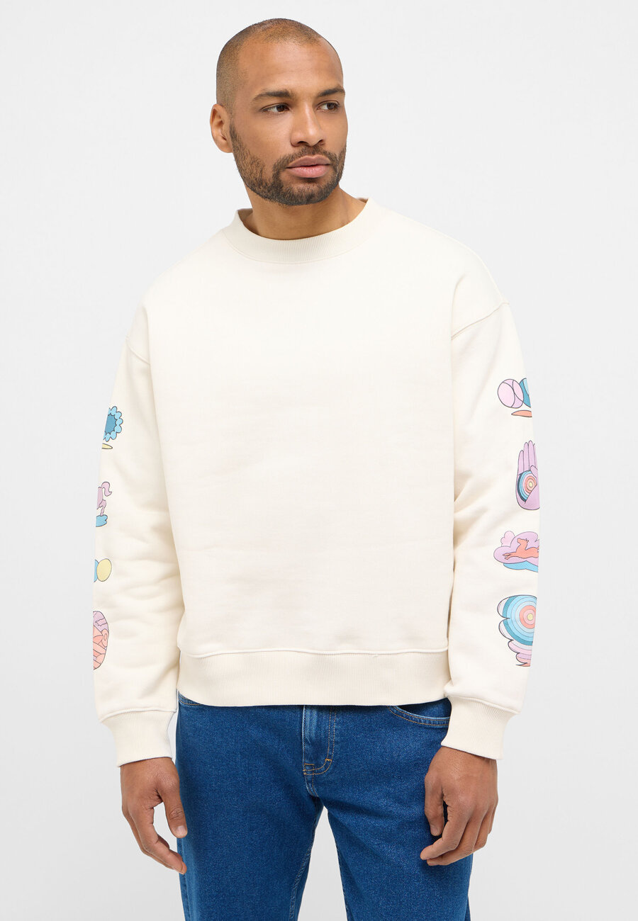 MĘSKA BLUZA MUSTANG NADRUK Auburn Whisper White 1014792 2013