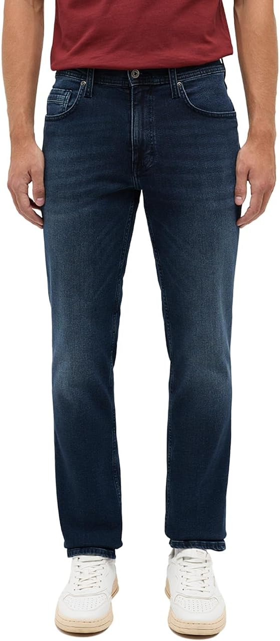 Męskie Spodnie Jeansowe Mustang Style Washington Straight Denim Blue 1014704 5000 882
