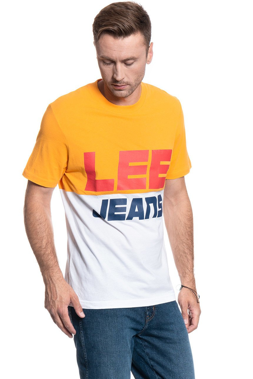 LEE T SHIRT COLOUR BLOCK TEE RADIANT YELLOW L60PFELG 112113471