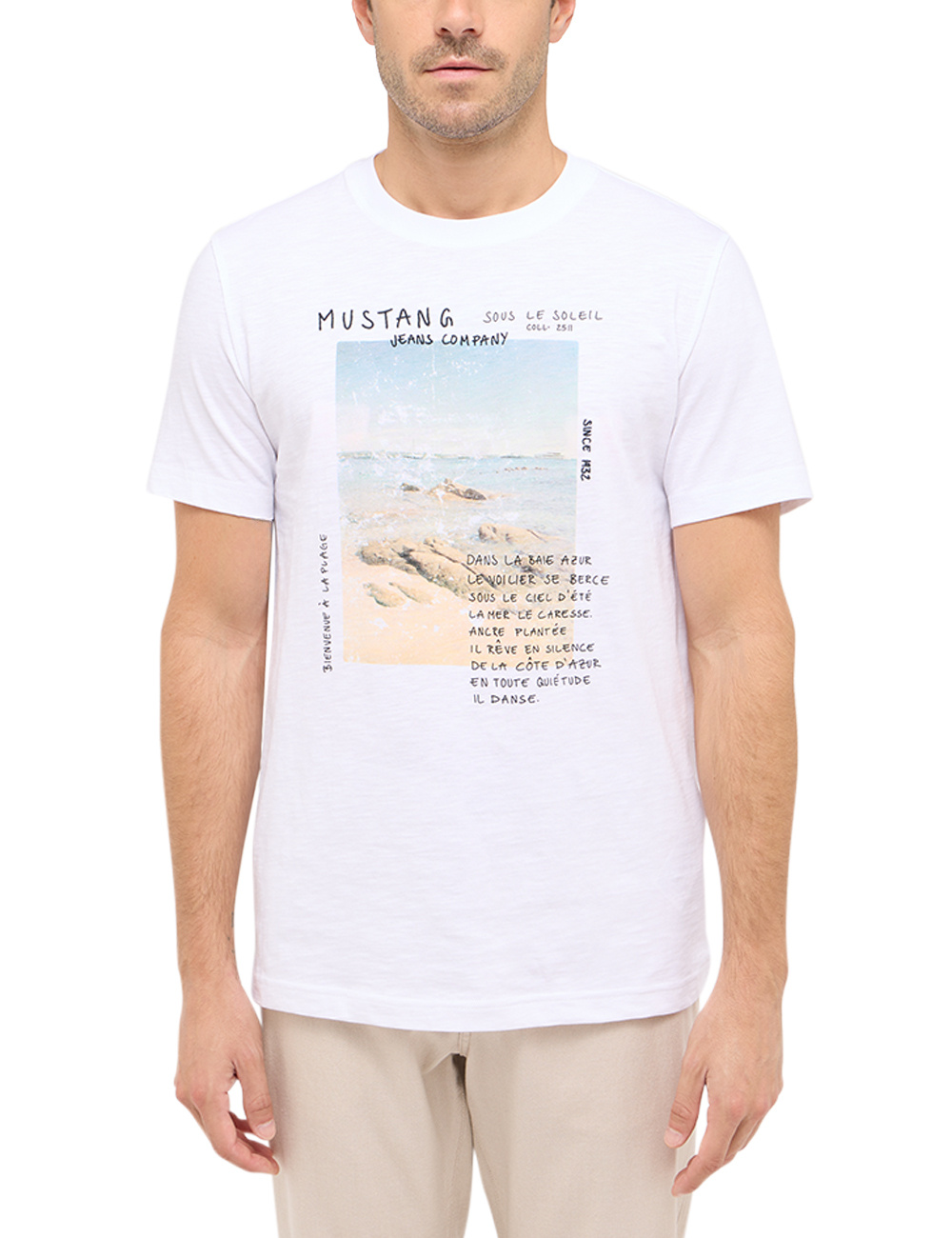 Męski T-Shirt Mustang Style Austin Bright White 1016282 2007