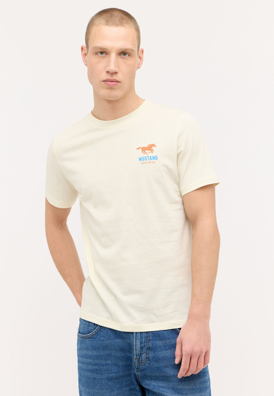 MĘSKA KOSZULKA MUSTANG Austin T-shirt LOGO Light Gray 1015068 3003