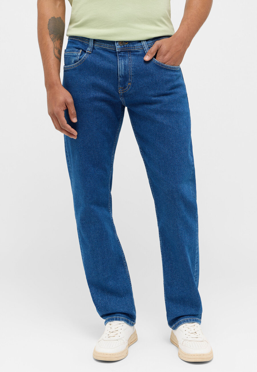 Męskie Spodnie Jeansowe MUSTANG Denver Straight Denim Blue 1014878 5000 700