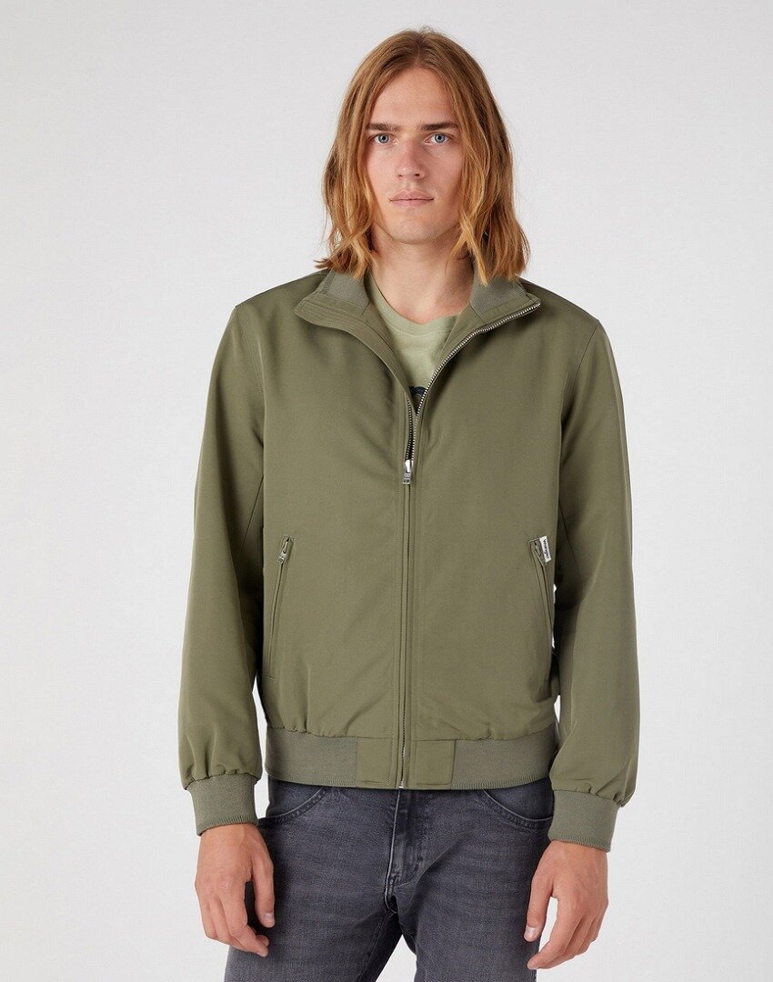 WRANGLER HARRINGTON JACKET MĘSKA KURTKA PRZEJŚCIOWA DUSTY OLIVE W481WWX45 112334267