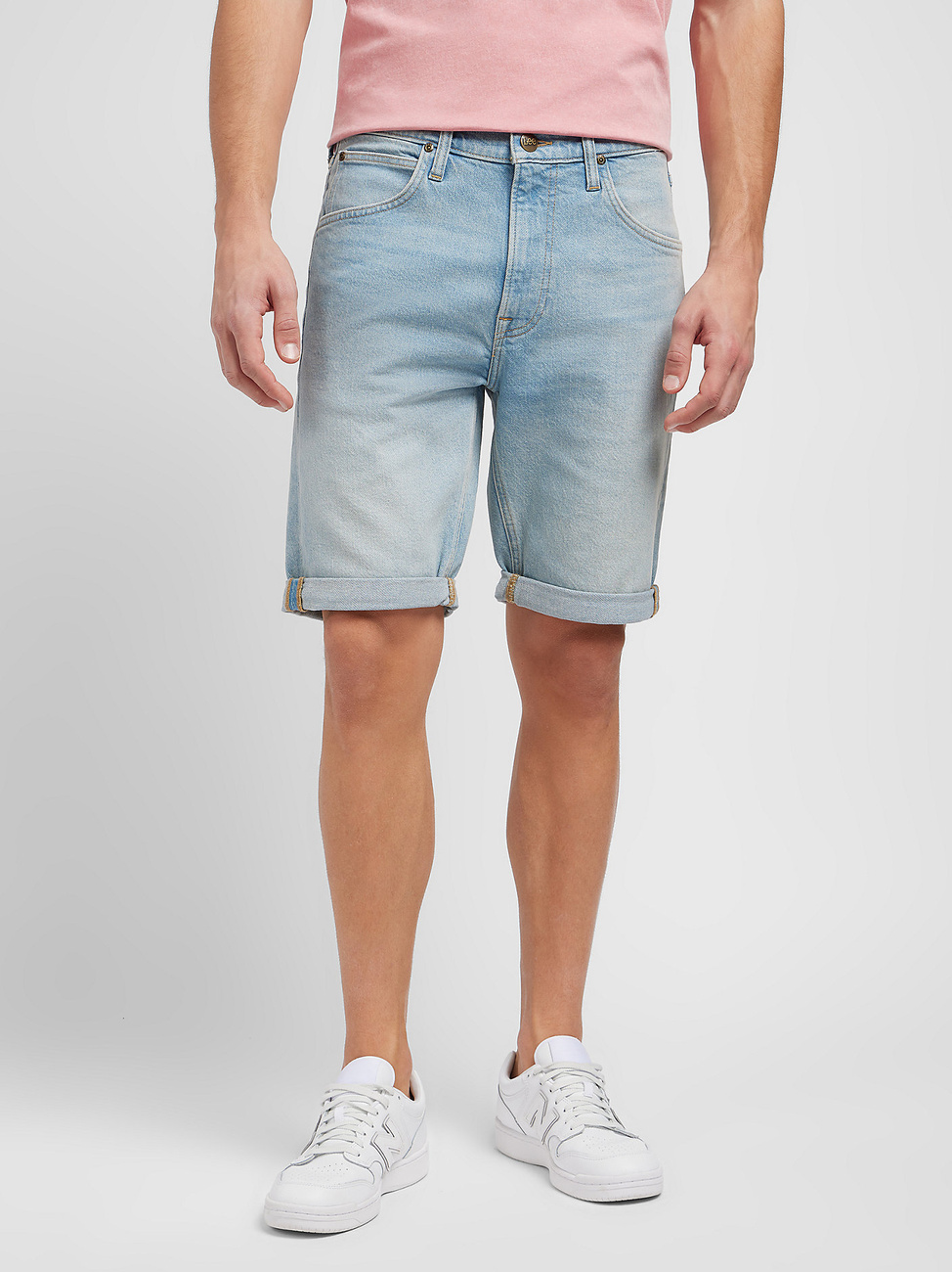 MESKIE SPODNIE LEE 5 POCKET SHORT LAKE RAIN 112349237