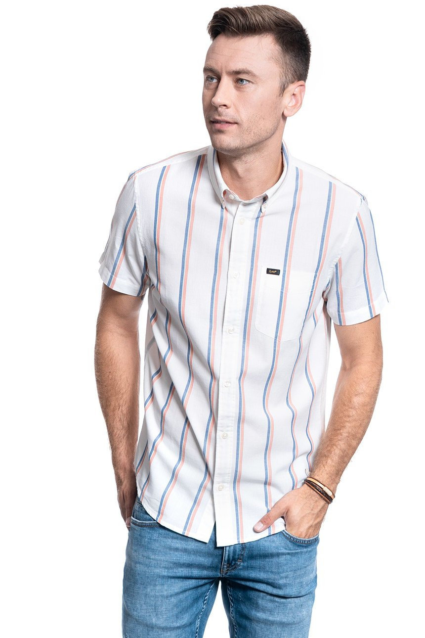 MĘSKA KOSZULA LEE BUTTON DOWN SS REGULAR FIT PAPRIKA L886DHNI 112123625