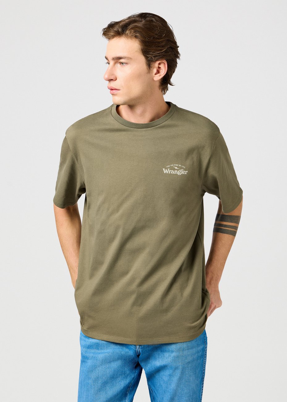 MESKA KOSZULKA WRANGLER GRAPHIC TEE DUSTY OLIVE 112362368