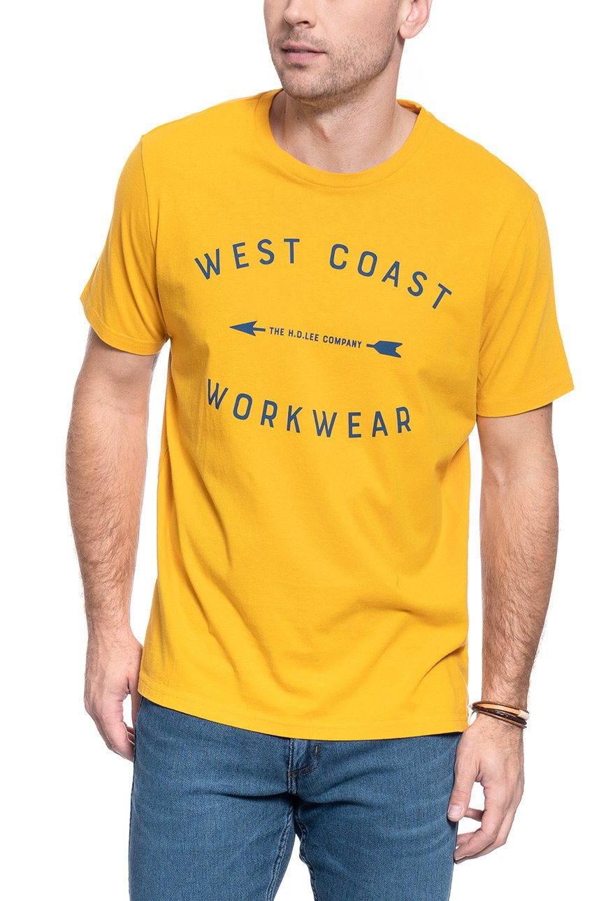 T-SHIRT MĘSKI LEE WORKWEAR TEE REGULAR FIT GOLDEN YELLOW L60BFENF 112113248