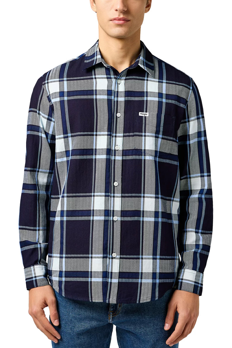 MESKA KOSZULA WRANGLER 1 PKT SHIRT LARGE INDIGO PLAID 112362898