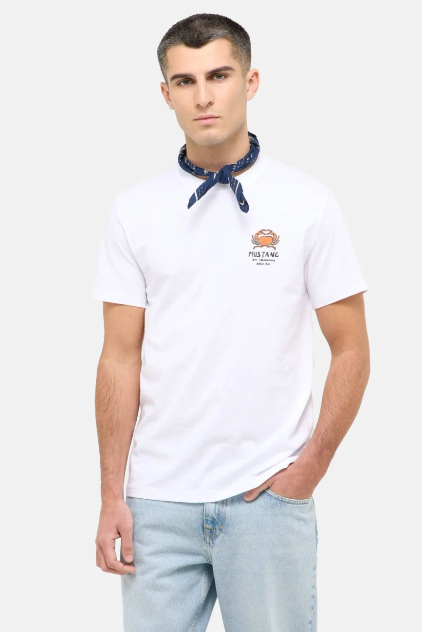 Męski T-Shirt Mustang Style Austin Bright White 1016495 2007