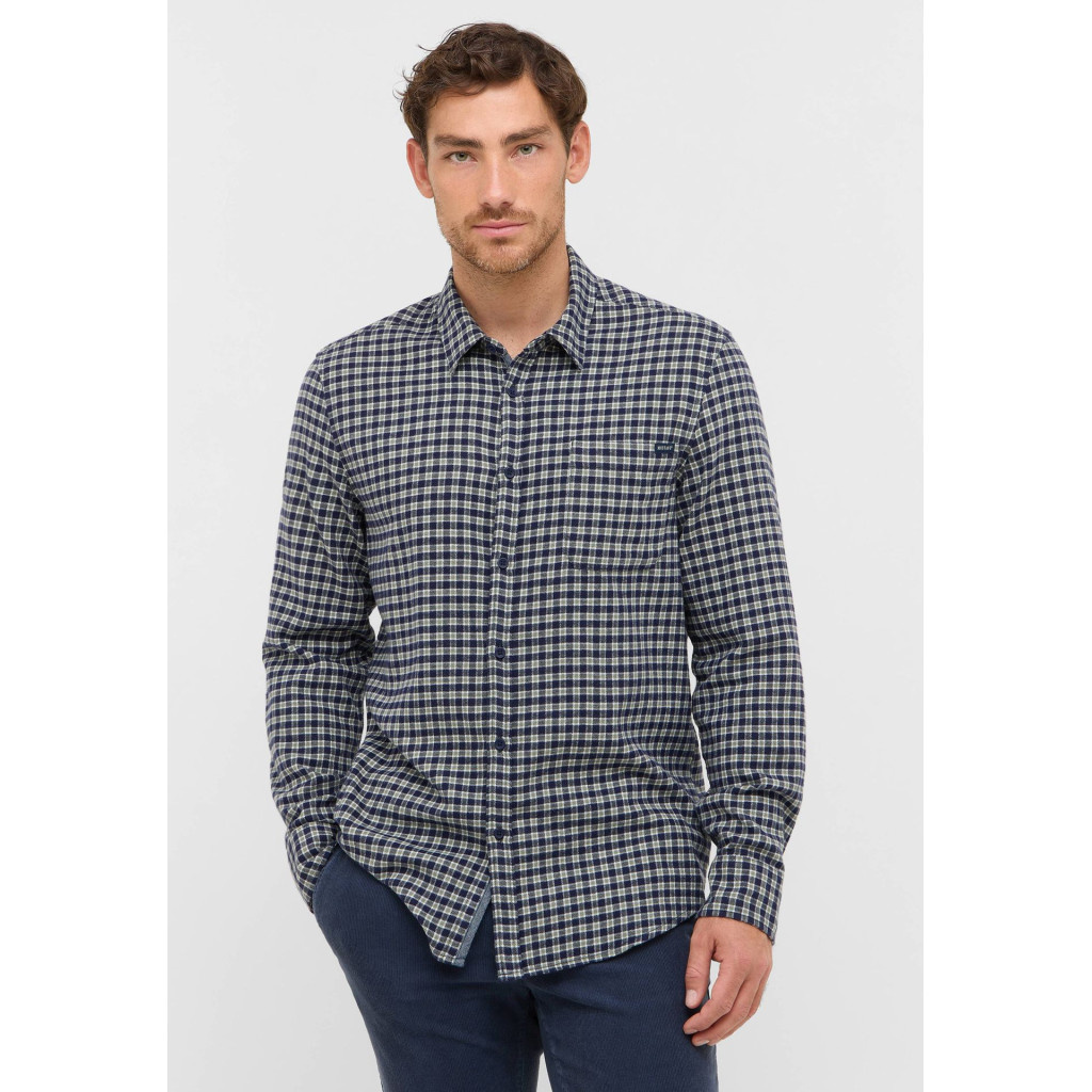 Męska Koszula Mustang Style Eastbridge brushed twill mini check blue 1016960 12785