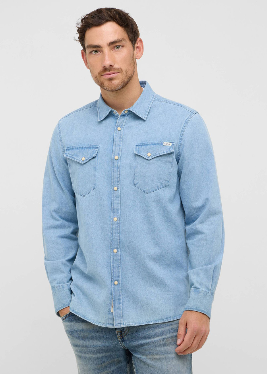 Męska Koszula Mustang Style Duver Denim Blue 1016950 5000 200