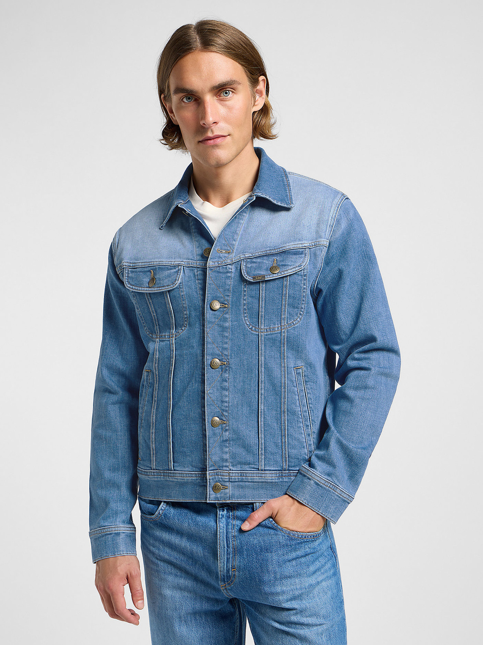 LEE MĘSKA KURTKA JEANSOWA LEE RIDER JACKET WORN INDIGO 112363866