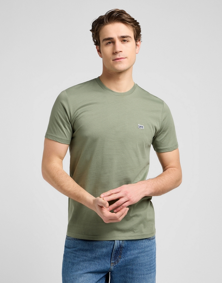 MESKA KOSZULKA LEE SS PATCH LOGO TEE OLIVE STONE 112370497