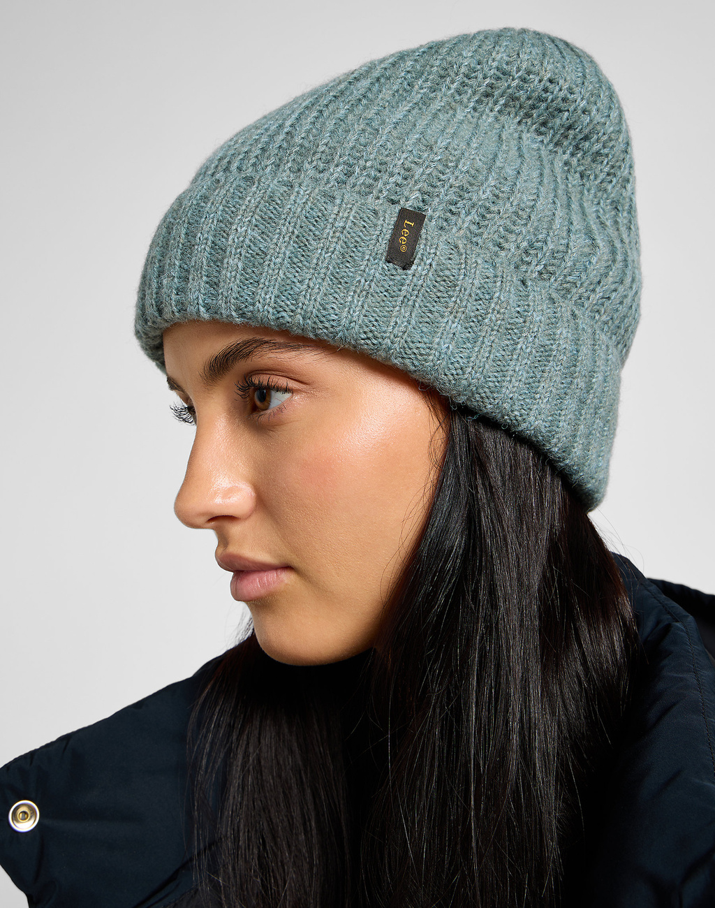 DAMSKA CZAPKA LEE RIBBED KNITTED BEANIE MUTED SAGE 112358903