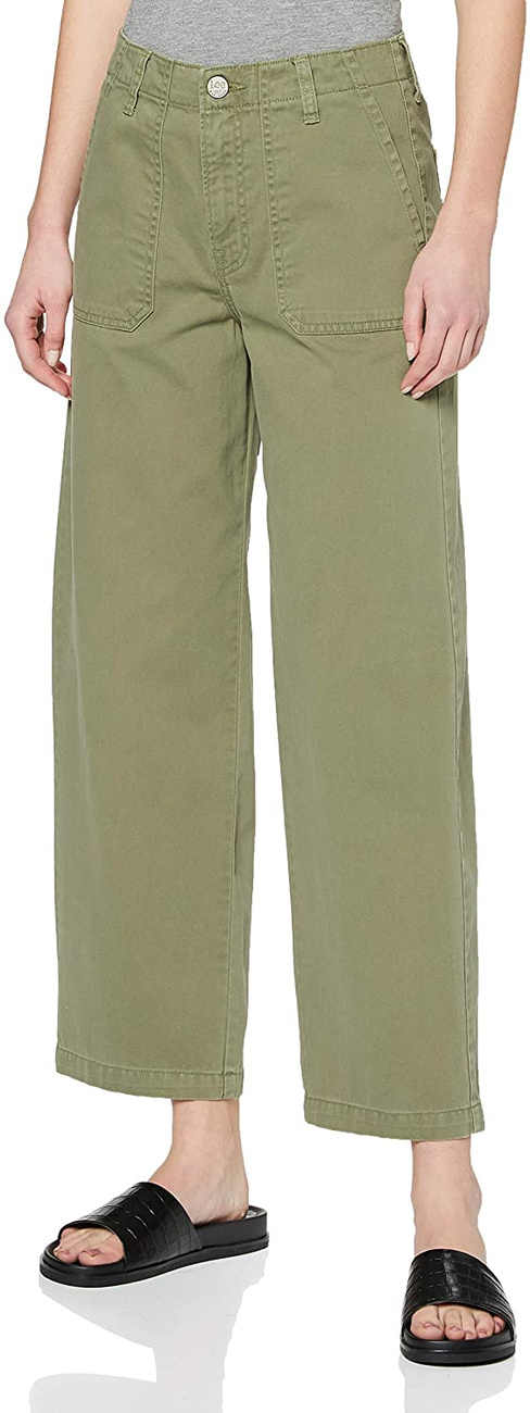 SPODNIE DAMSKIE LEE WIDE LEG LICHEN GREEN L31ULD82 112107306