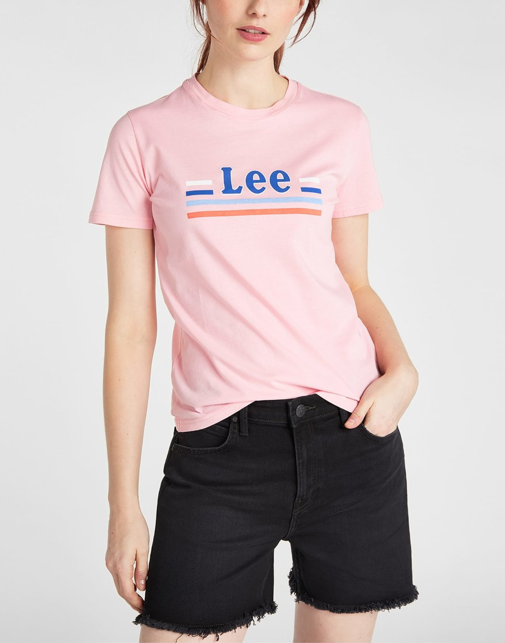 T-SHIRT DAMSKI LEE ESSENTIAL SLIM TEE SLIM FIT LA PINK L41HEPNL 112108965