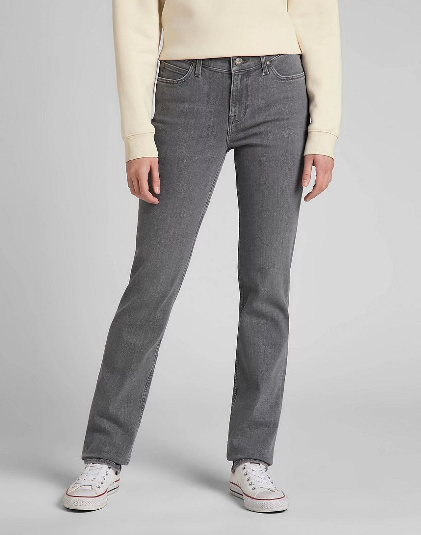 DAMSKIE SPODNIE LEE MARION STRAIGHT GREY LUSH L301EFKE 112320293