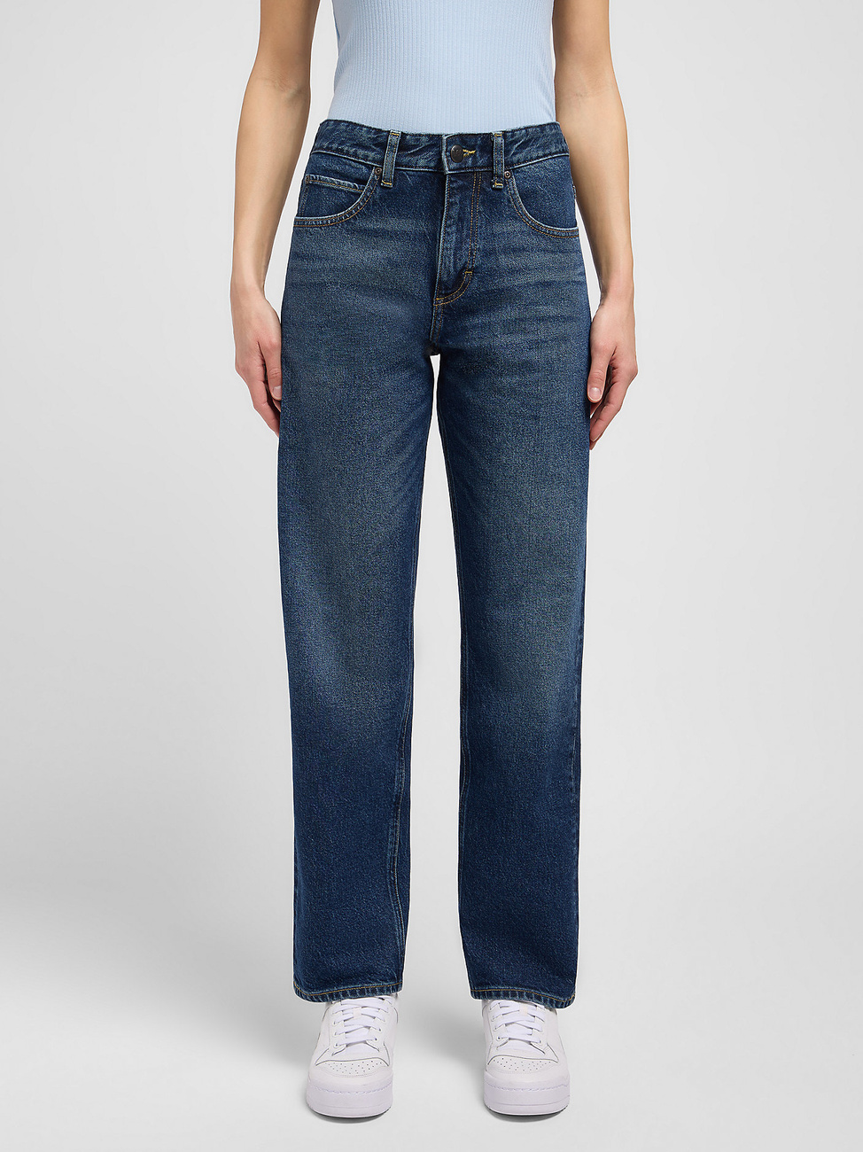 DAMSKIE SPODNIE LEE RIDER CLASSIC HYPER DARK 112354414