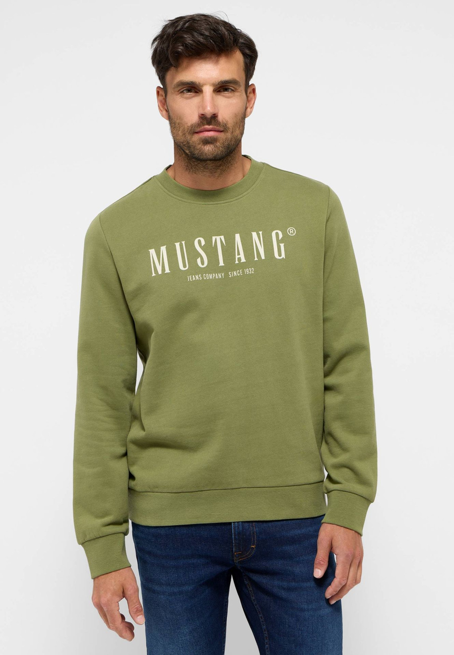 Męska bluza nierozpinana Mustang Style Clio Loden Green 1015917 6353