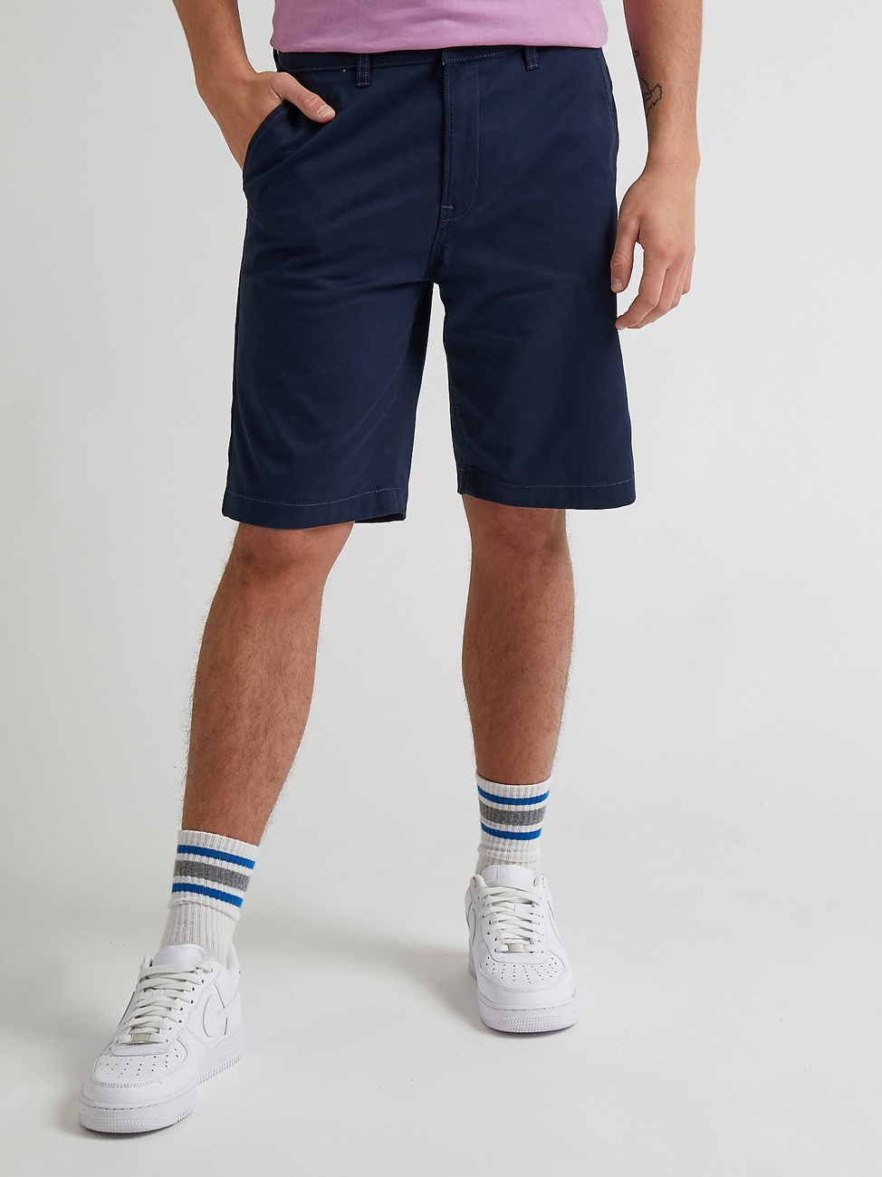 MĘSKIE SZORTY MATERIAŁOWE LEE REGULAR CHINO SHORT DEEP NAVY 112332254