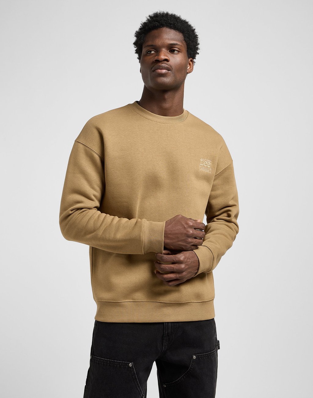 MESKA BLUZA LEE WW ESSENTIAL CREW DARK KHAKI 112372357