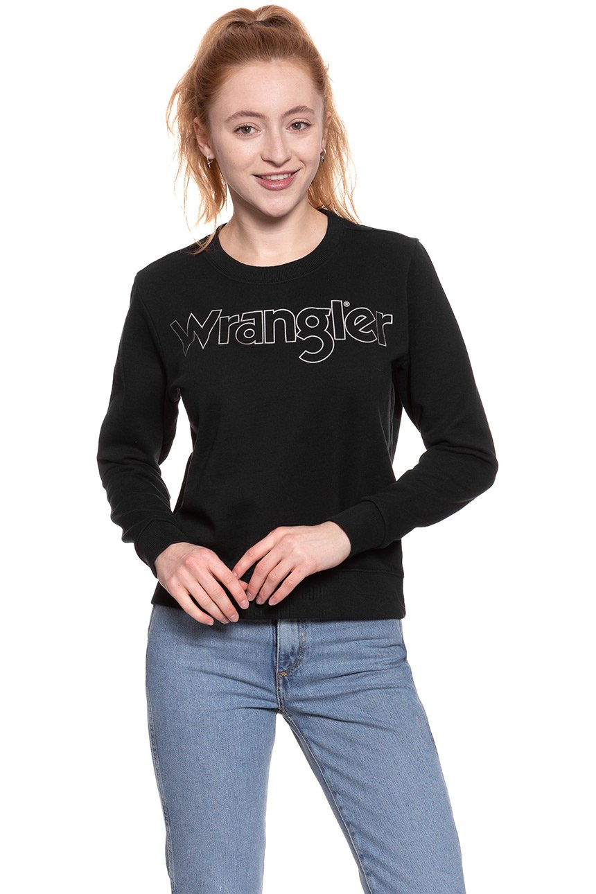 BLUZA WRANGLER DAMSKA CREW SWEAT BLACK W6079HY01 112130449