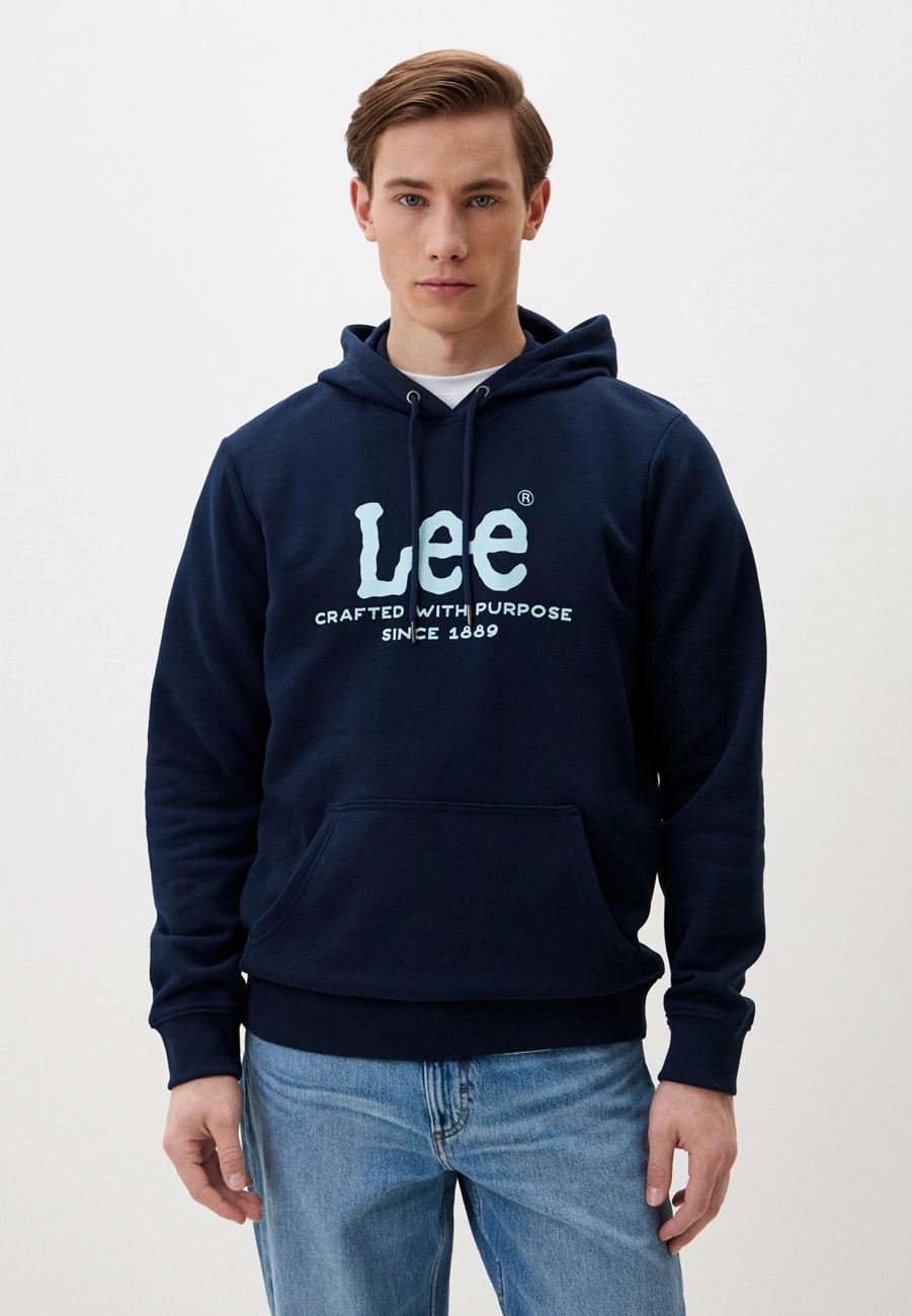 LEE MĘSKA BLUZA Z KAPTUREM LEE LOGO HOODIE EMPEROR NAVY 112358010