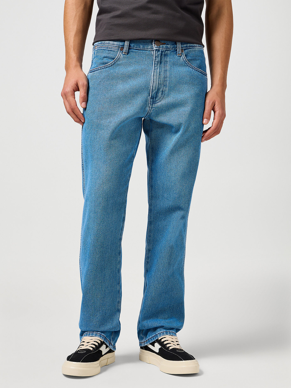 WRANGLER MĘSKIE SPODNIE JEANSOWE WRANGLER FRONTIER JUNGLE COOL 112362452