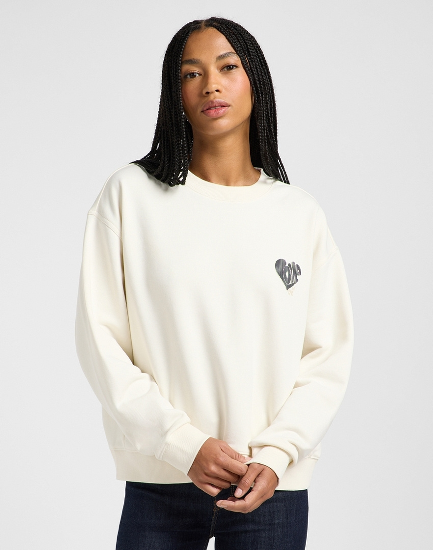 DAMSKA BLUZA LEE RELAXED GRAPHIC CREW ECRU 112363841