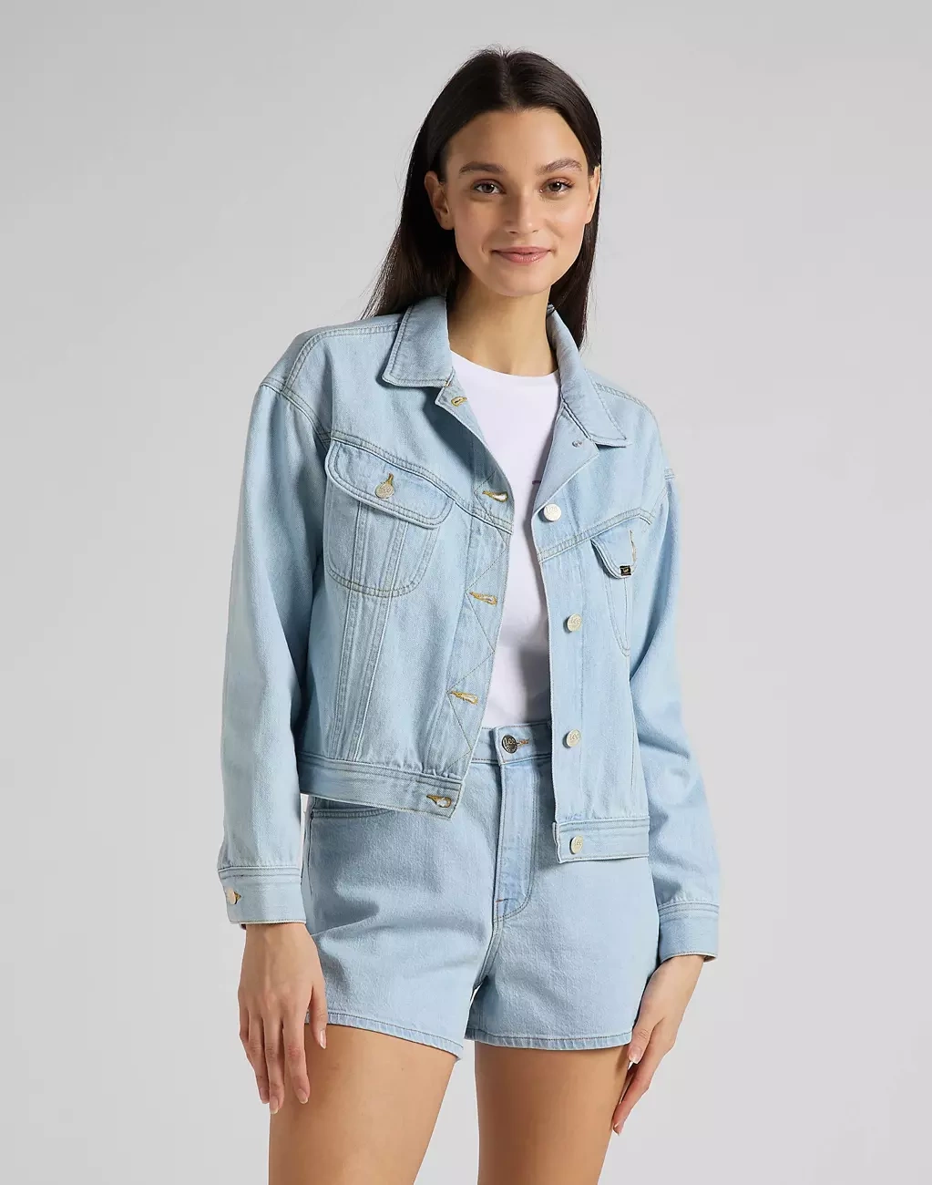 LEE RELAXED RIDER JKT DAMSKA KURTKA JEANSOWA JEANS BLEACHED ORE L55VGGQB 112145273