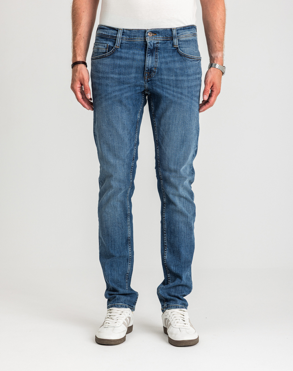 Męskie Spodnie Jeansowe Mustang Oregon Slim Denim Blue 1015042 5000 583