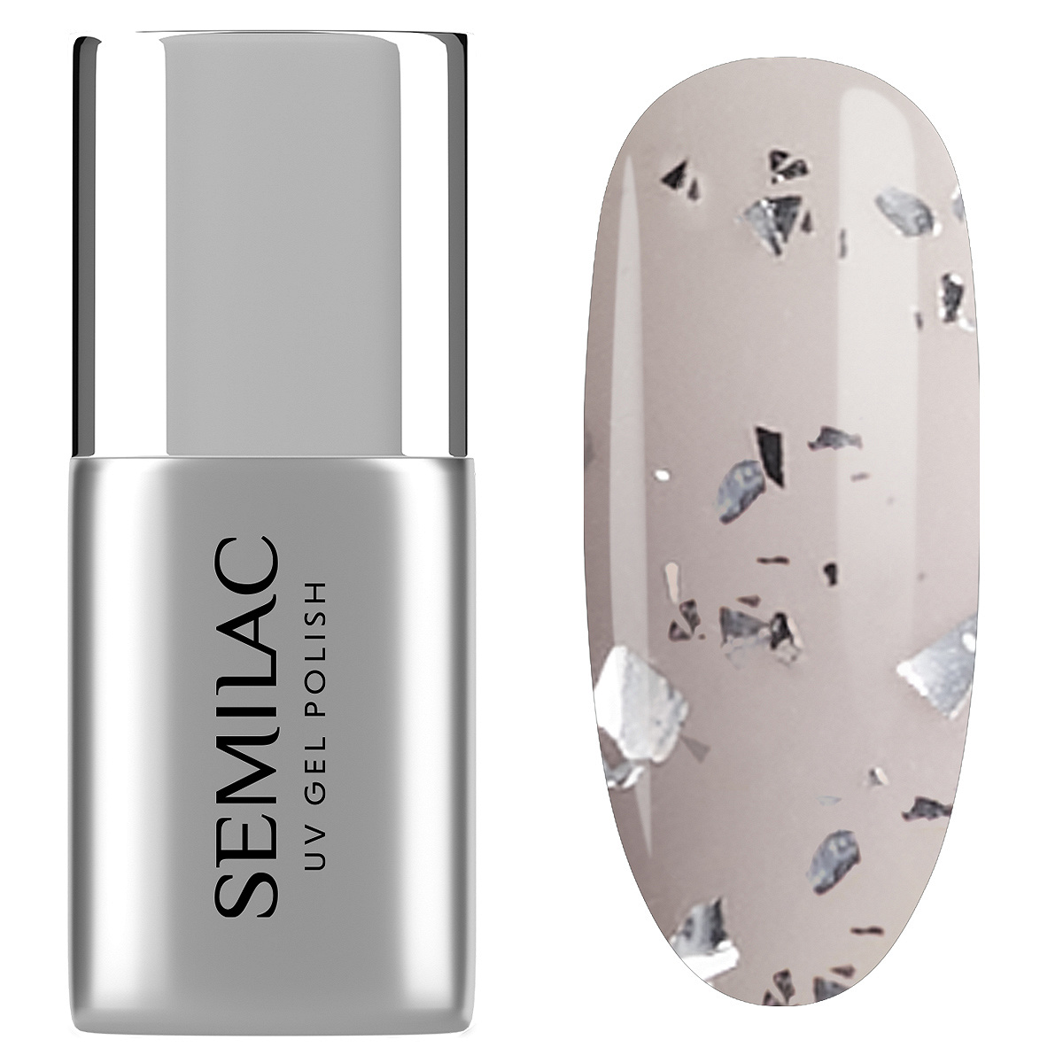T34 Semilac Top No Wipe Frozen do Lakierów Hybrydowych 7 ml