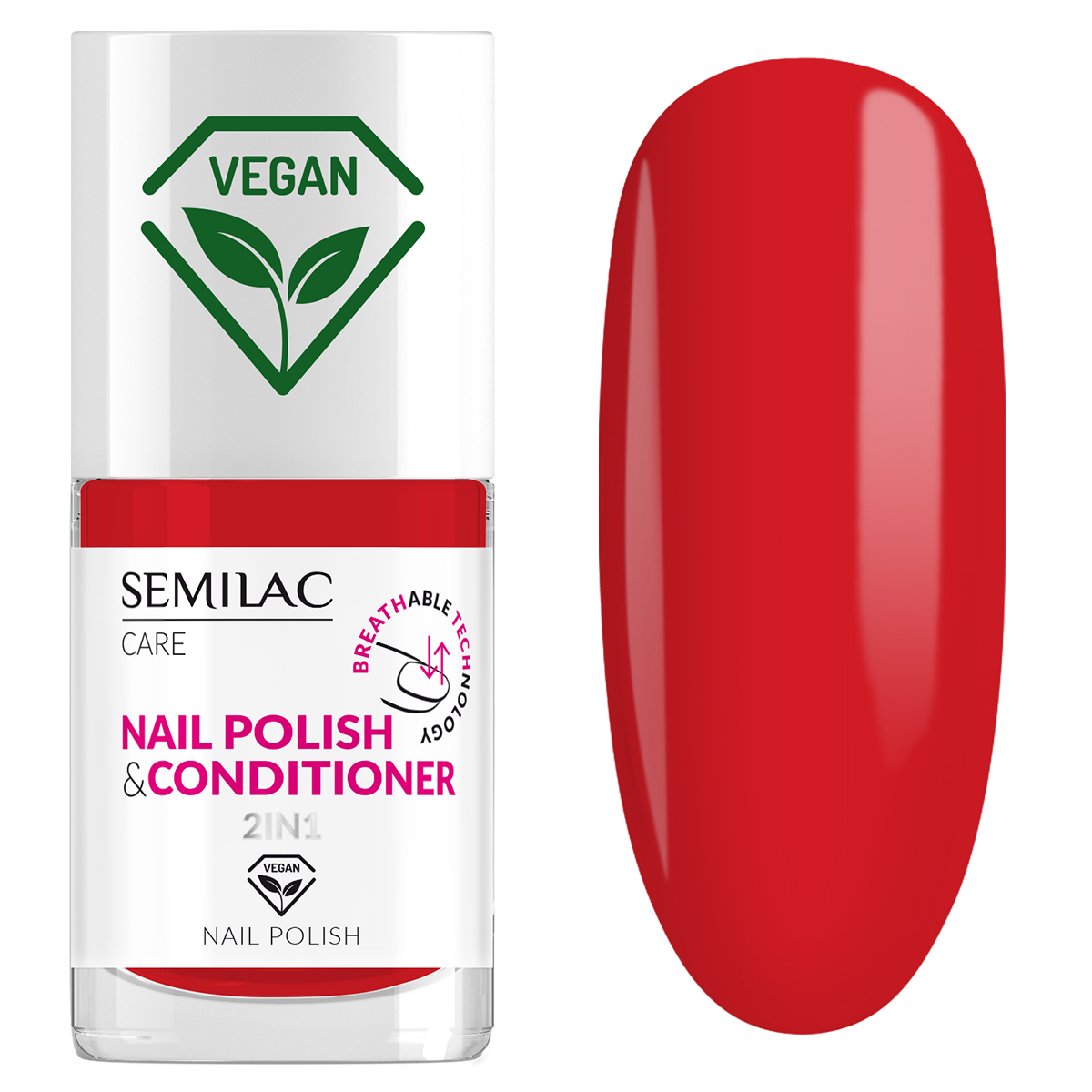 016 Semilac lakier klasyczny z odżywką 2w1 BREATHable TECHnology 7ml