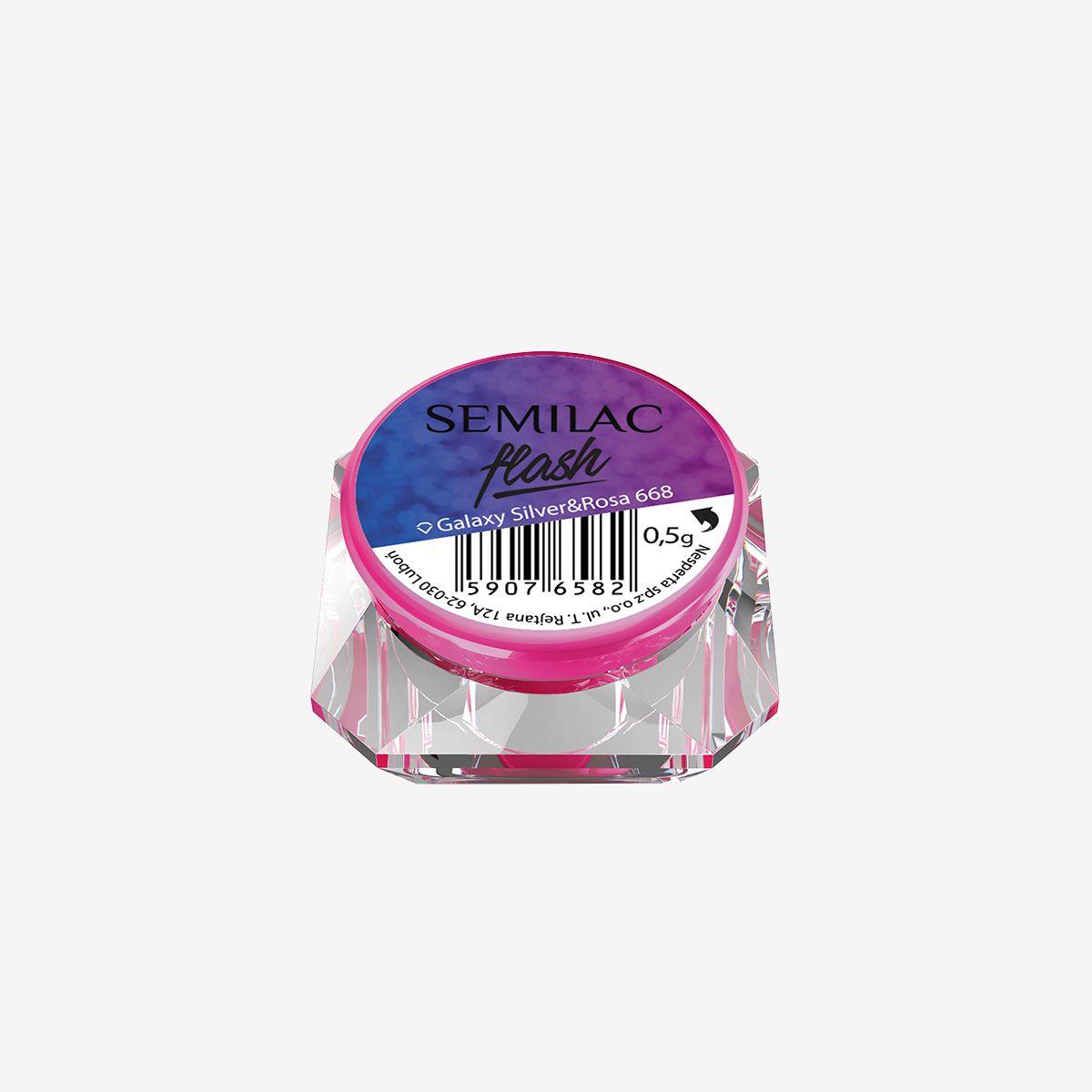 668 Semilac Flash Galaxy Silver&Rosa
