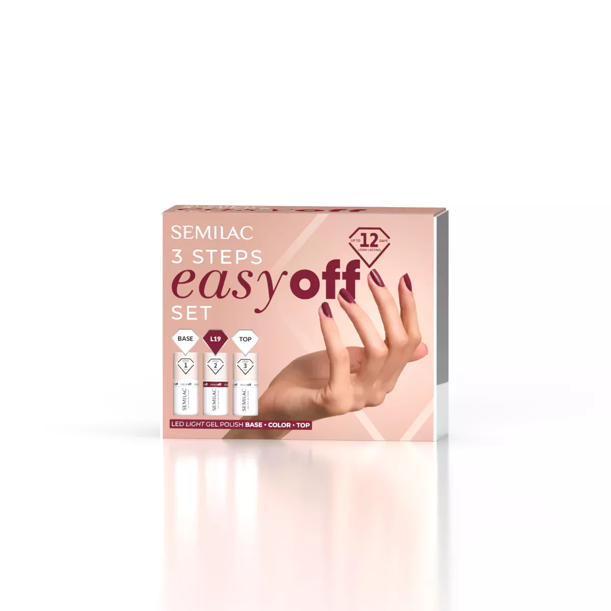 Zestaw 3steps easy off set z lakierem L19