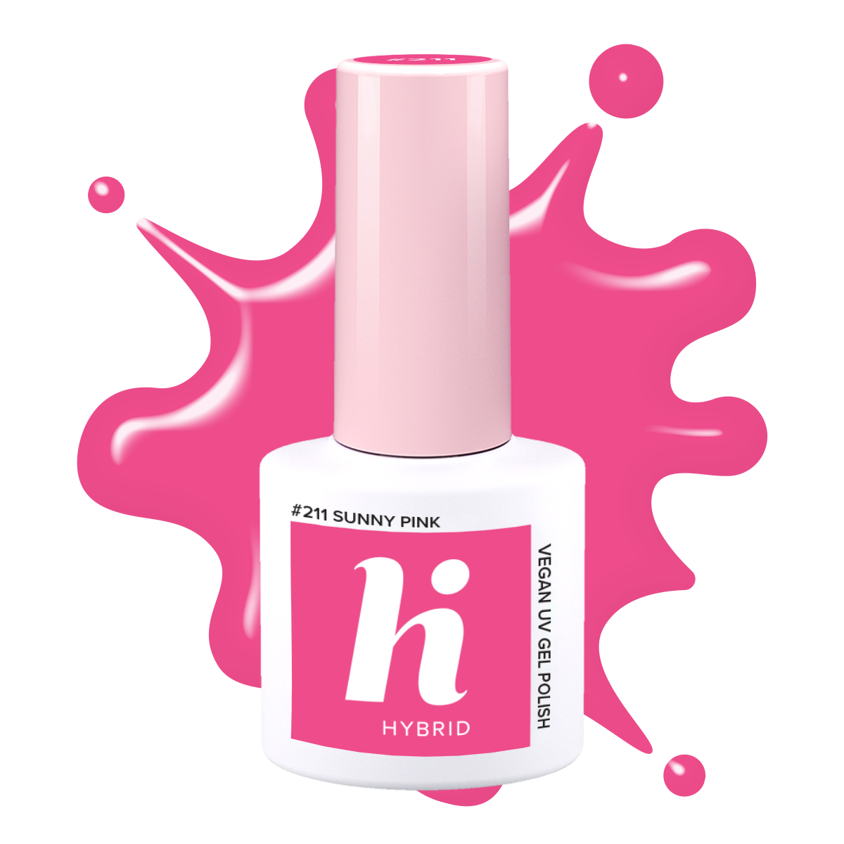 #211 hi hybrid lakier hybrydowy Sunny Pink 5ml