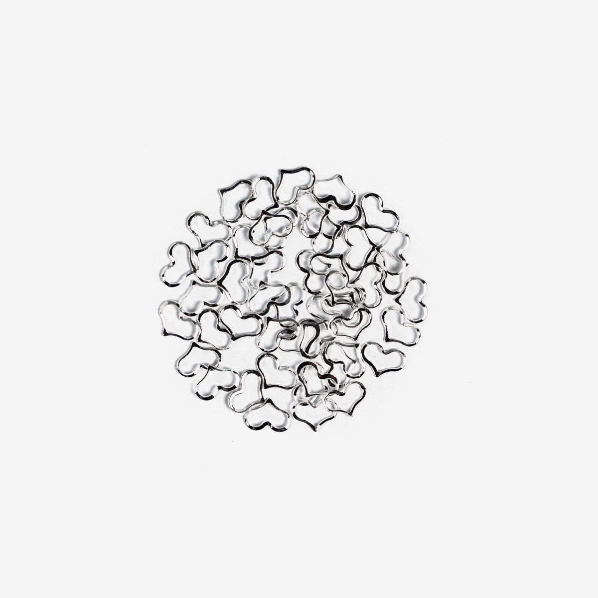 777 Ozdoba do manicure Semilac srebrne serce ramka, 50 sztuk