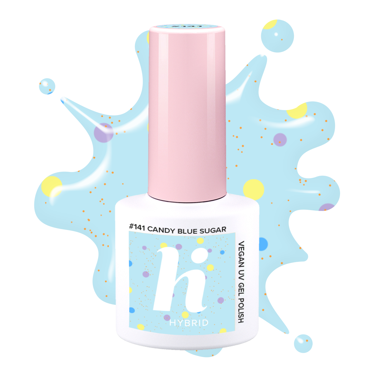 #141 hi hybrid lakier hybrydowy Candy Blue Sugar 5ml