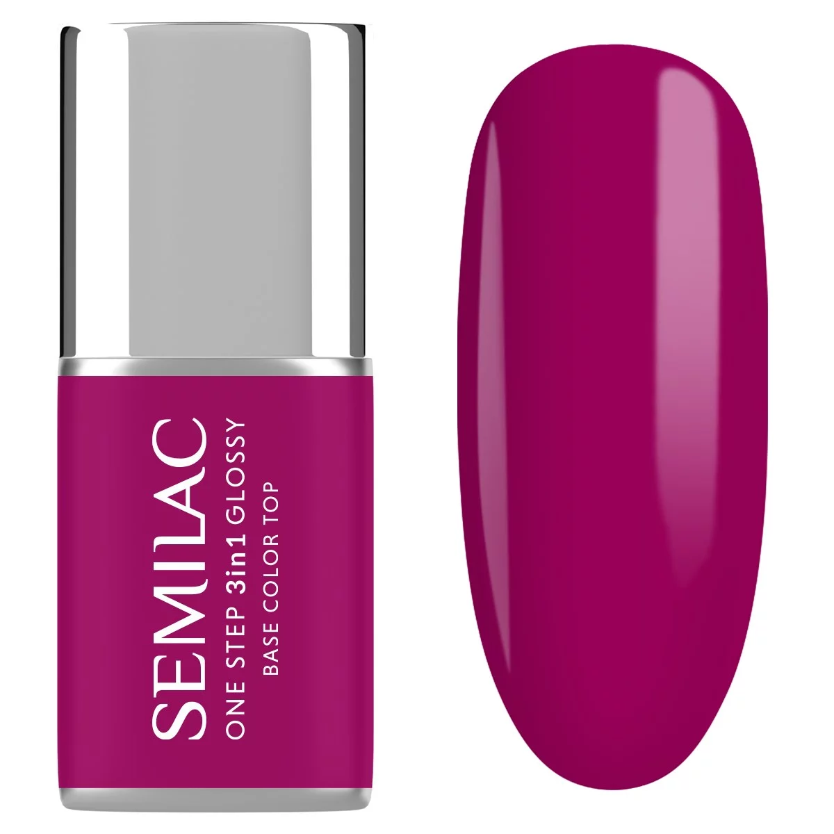 S595 Semilac Lakier hybrydowy One Step 3in1 Glossy Bright Purple 7 ml