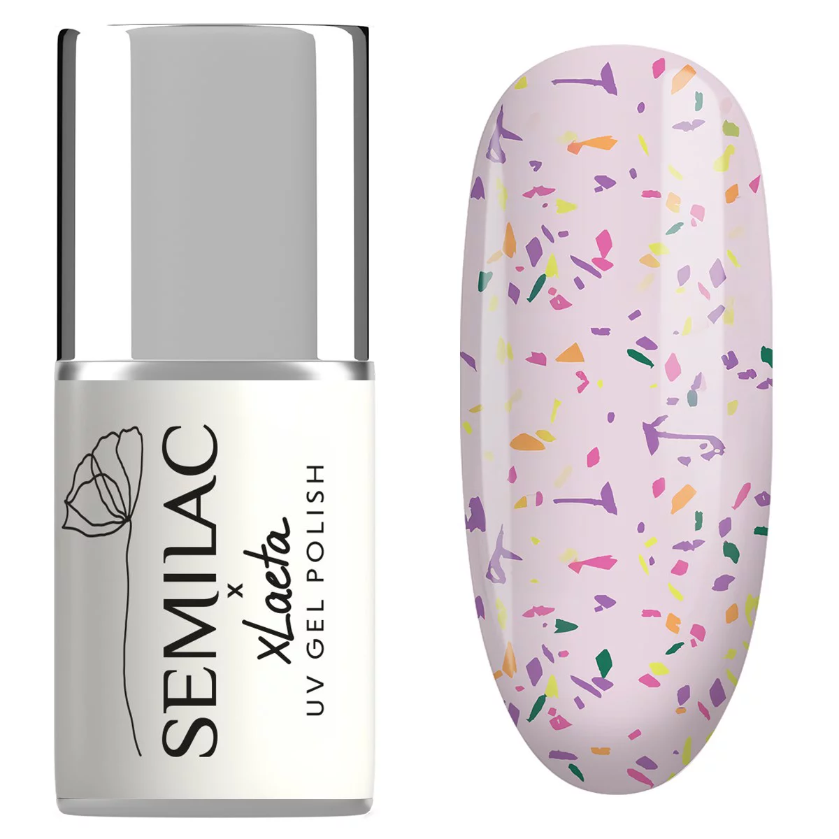 T27 Semilac Top do lakierów hybrydowych Top No Wipe Matte Violet Galaxy 7 ml