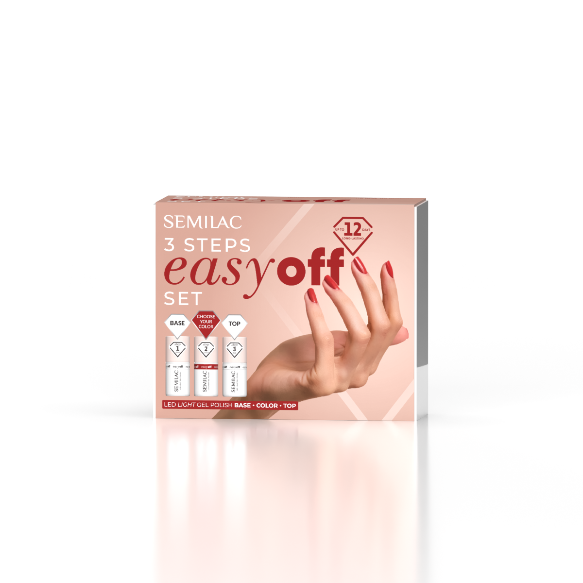 Semilac Zestaw 3step easy off set z kolorem do wyboru