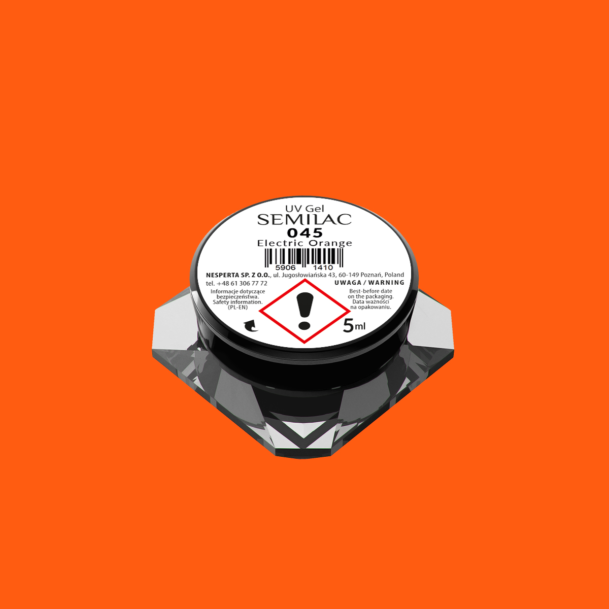 045 Kolorowy lakier żelowy Semilac Electric Orange 5ml