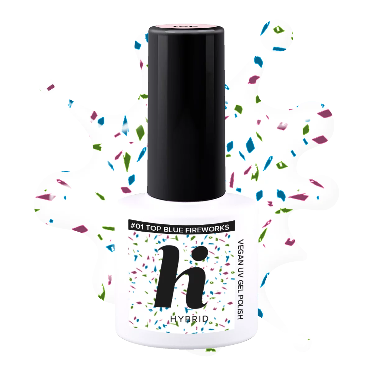 #01 hi hybrid Top No Wipe Blue Fireworks 5ml