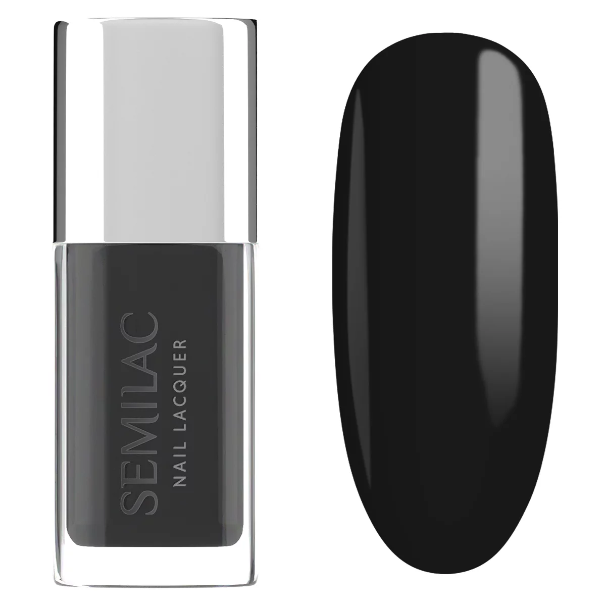 109 Semilac Lakier Klasyczny Nail Lacquer Classic Black 9 ml