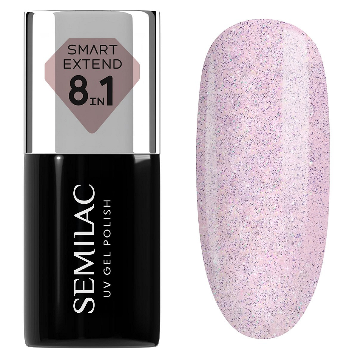 806 Semilac Smart Extend Glitter Delicate Pink 7 ml