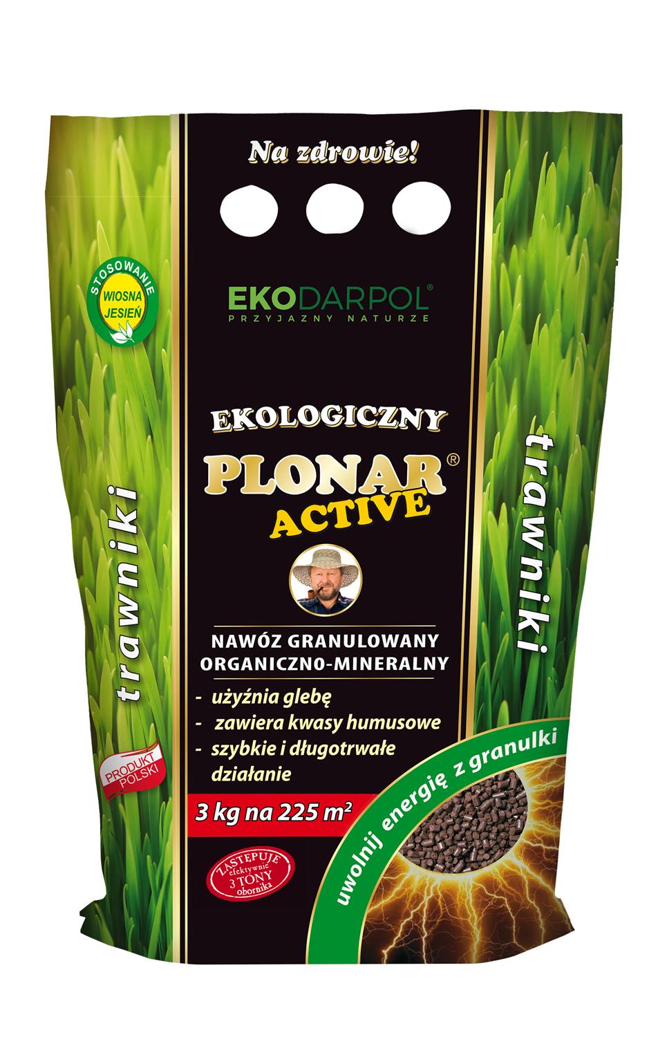 Nawóz Plonar Active Do Trawników – Ekologiczny Granulowany – 3 kg Ekodarpol